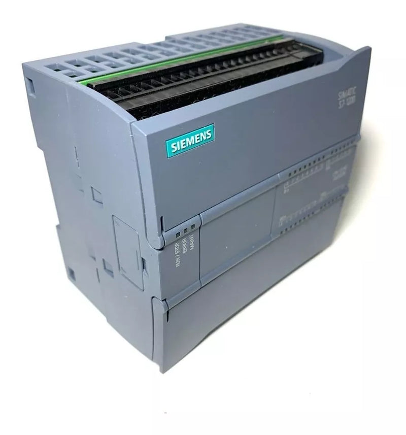 Controlador programável SIMATIC S7-1200 da Siemens, modelo CPU 1214C, com funcionalidades avançadas para automação.