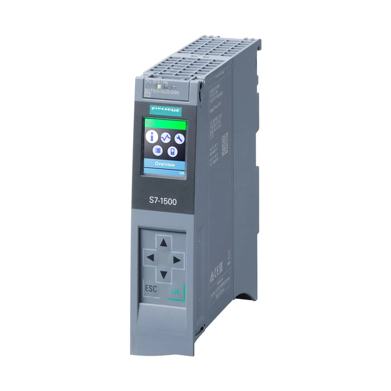 CPU Siemens 6ES7513-1AL02-0AB0, SIMATIC S7-1500 com PROFINET e 2 MB de memória para automação.