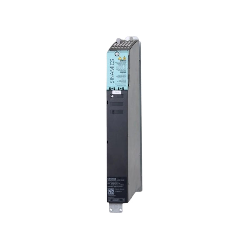 Módulo Siemens 6SL3120-2TE13-0AD0 SINAMICS S120, controle preciso de dois motores industriais.