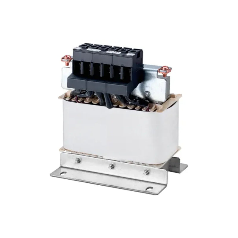 Filtro de linha Siemens para SINAMICS G120X 4 kW, garantindo conformidade EMC e reduzindo interferências.