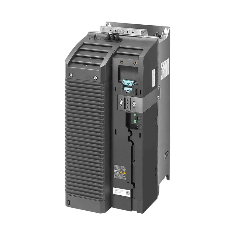 Inversor Siemens 6SL3210-1PE26-0AL0, 30 kW, 400 V, com entrada PNP e chopper de frenagem integrado.