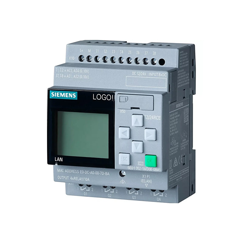 Relé de proteção Siemens 6ED1052-1MD08-0BA1 para sistemas de motores industriais.