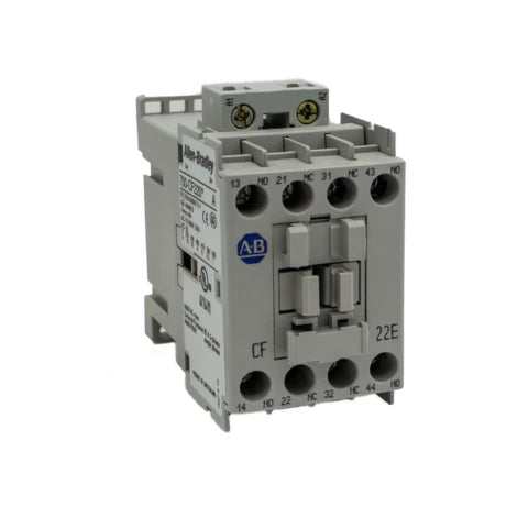 Relé de controle IEC Allen-Bradley 700-CF220D com alta durabilidade, contatos versáteis e tensão de 110V/120V.