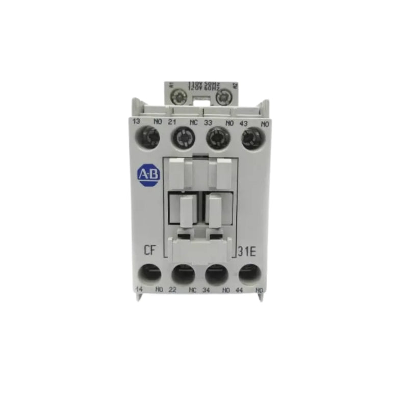 Relé Allen Bradley 700-CF310D com configuração 3 NOC e 1 NCC, design robusto e terminais de parafuso