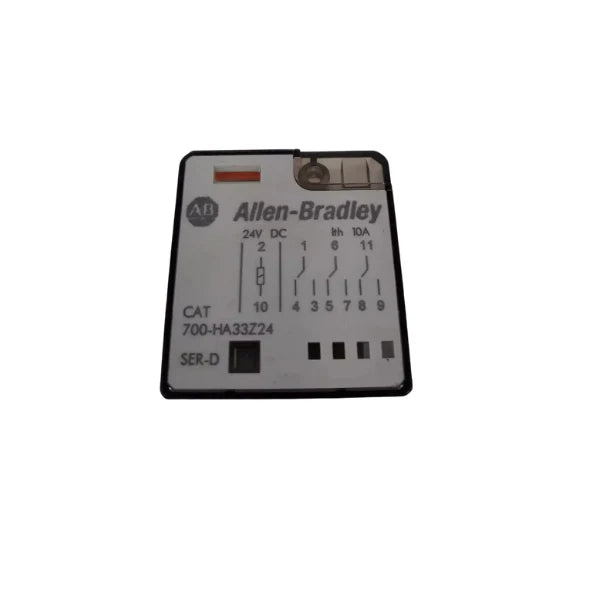 Relé Allen-Bradley 700-HA33Z24 com 3PDT, 10A, 24V DC, versátil e confiável para sistemas de controle industriais.