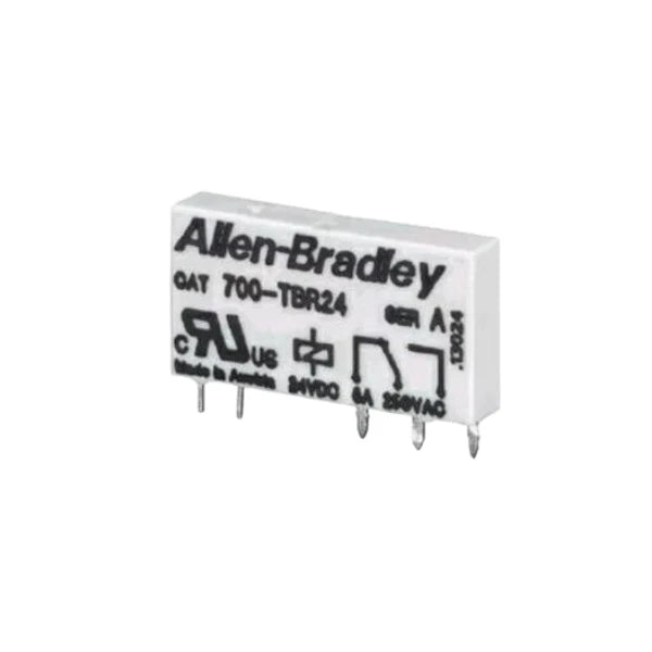 Relé de substituição Allen-Bradley 700-TBR24 com contatos SPDT e bobina 24V AC/DC.