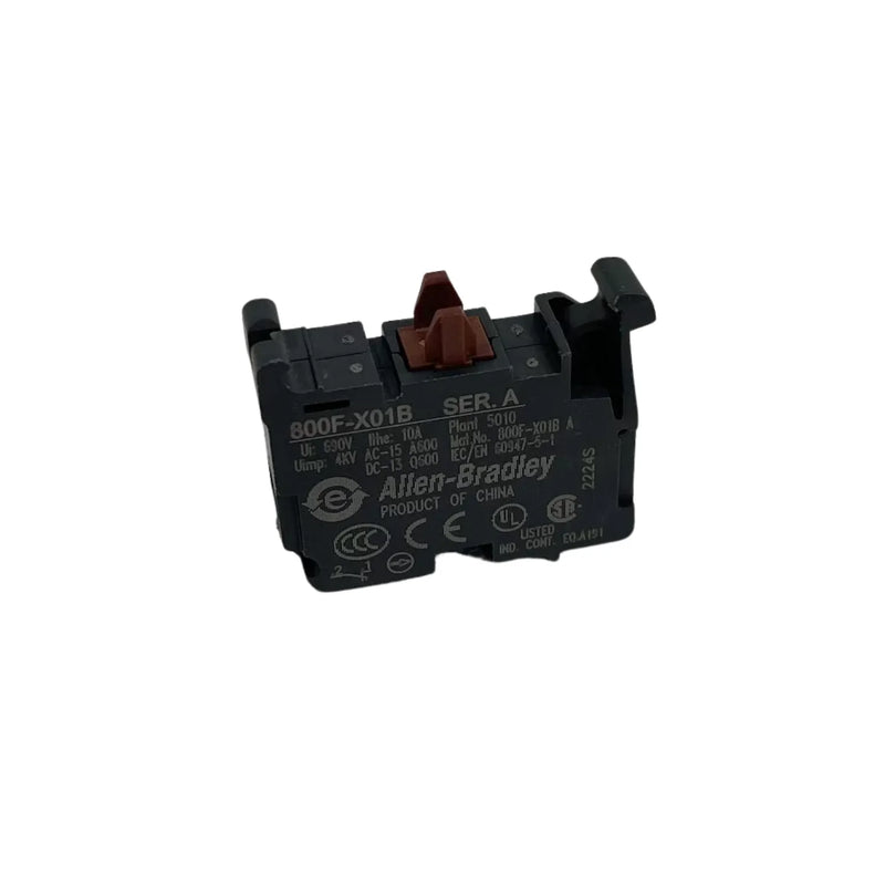 Bloco de Contato Allen-Bradley 800F-X01B para Botão de 22,5mm com Terminal de Parafuso.