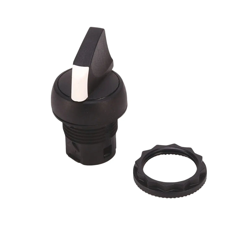 Seletor Allen-Bradley 800FM-SB32 de 22mm, 3 posições, retorno por mola, botão preto, proteção IP66 para indústria.