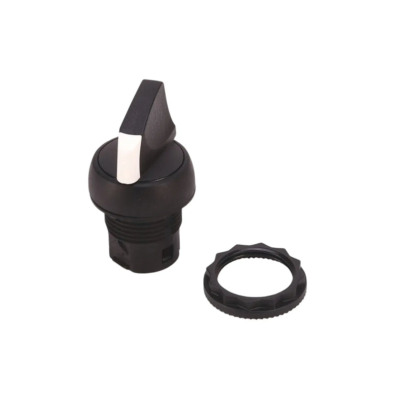 Seletor Allen-Bradley 800FP-SM32, 22mm, 3 posições, plástico, operação mantida, botão preto, controle industrial.