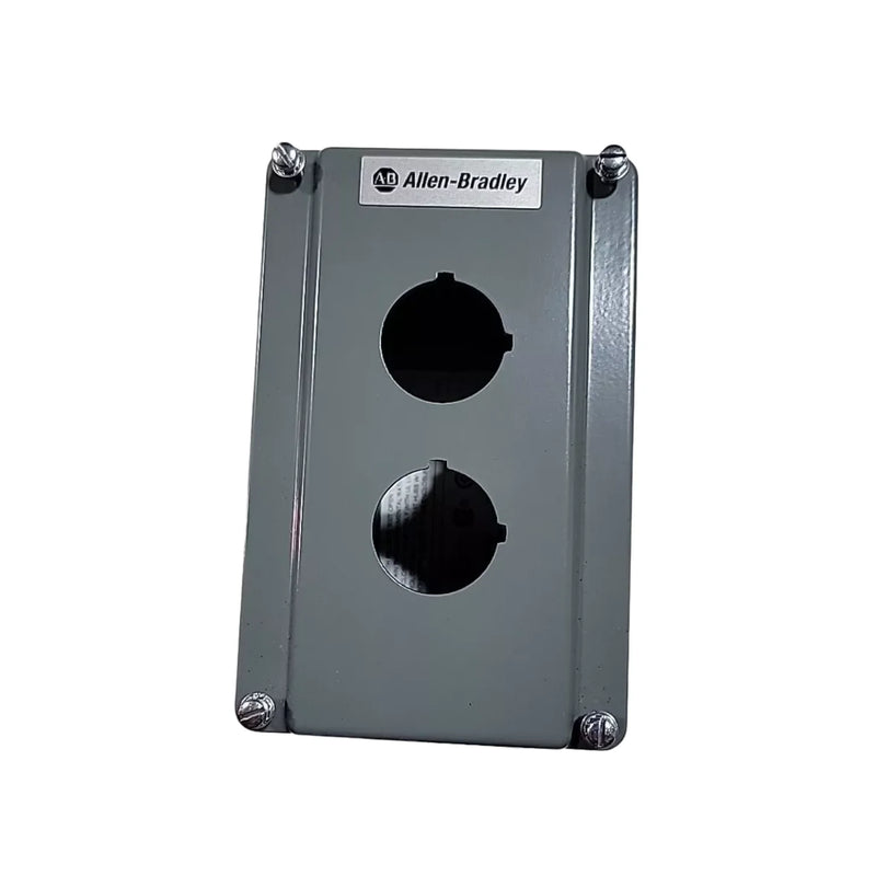 Caixa Allen-Bradley 800T-2TZ para botões de pressão. Proteção robusta, 2 furos, montagem em superfície e durabilidade.