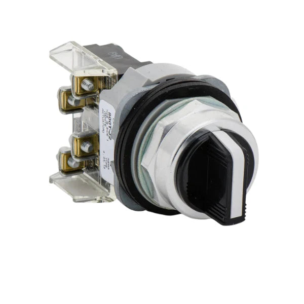 Selector Switch Allen-Bradley 800T-J20, 3 posições, 30,5mm, Tipo 4/13, alavanca branca não iluminada com mola.