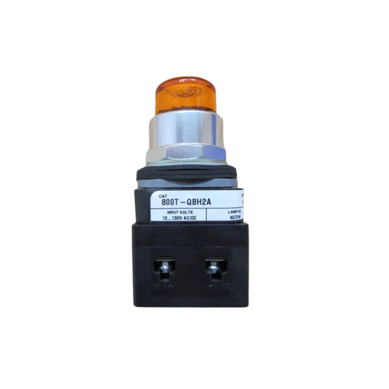 Botão de Pressão Momentâneo Iluminado Allen-Bradley 800T-QBH2A, LED âmbar, 30,5mm, cabeça estendida, Tipo 4/13