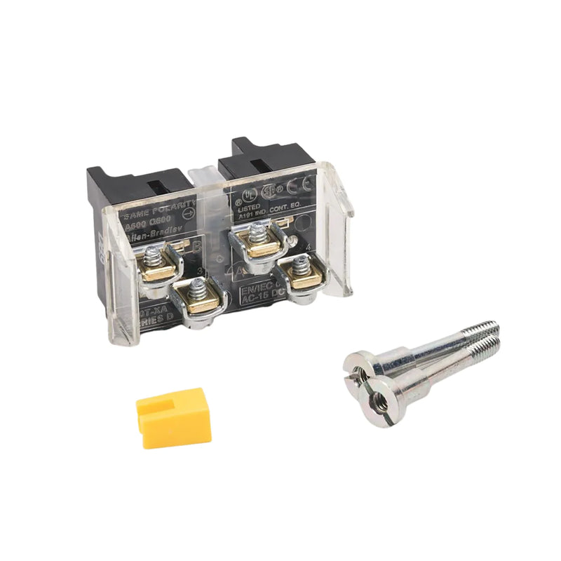 Bloco de Contato Allen-Bradley 800T-XA7 com 1 contato N.C.L.B. e 1 N.C., 600V AC/DC. Aplicações industriais.