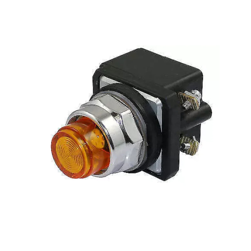 Luz Piloto Allen-Bradley 800T-QH2A com LED, tensão 12-130V e lente âmbar para aplicações industriais exigentes.