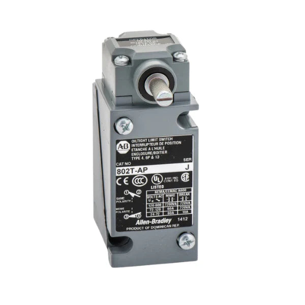 Interruptor Allen-Bradley 802T-AP 22mm, atuador embutido, para controle e automação industrial.