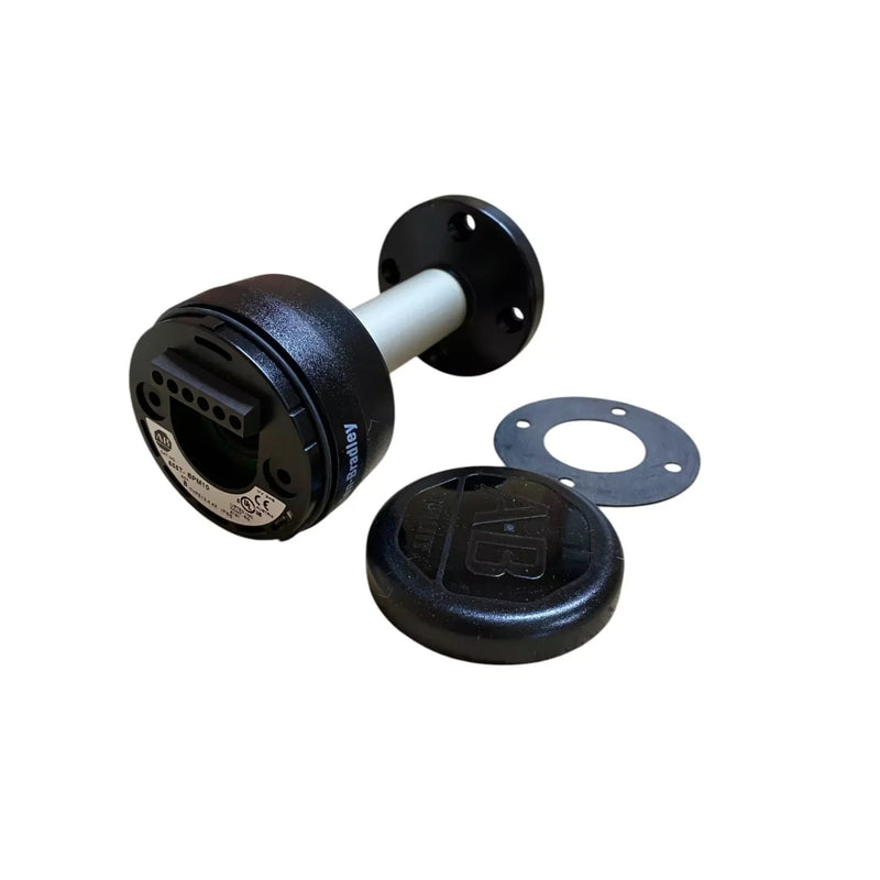 Base de montagem Allen-Bradley 855T-BPM10C para luzes industriais com poste de 10cm e habitação preta.