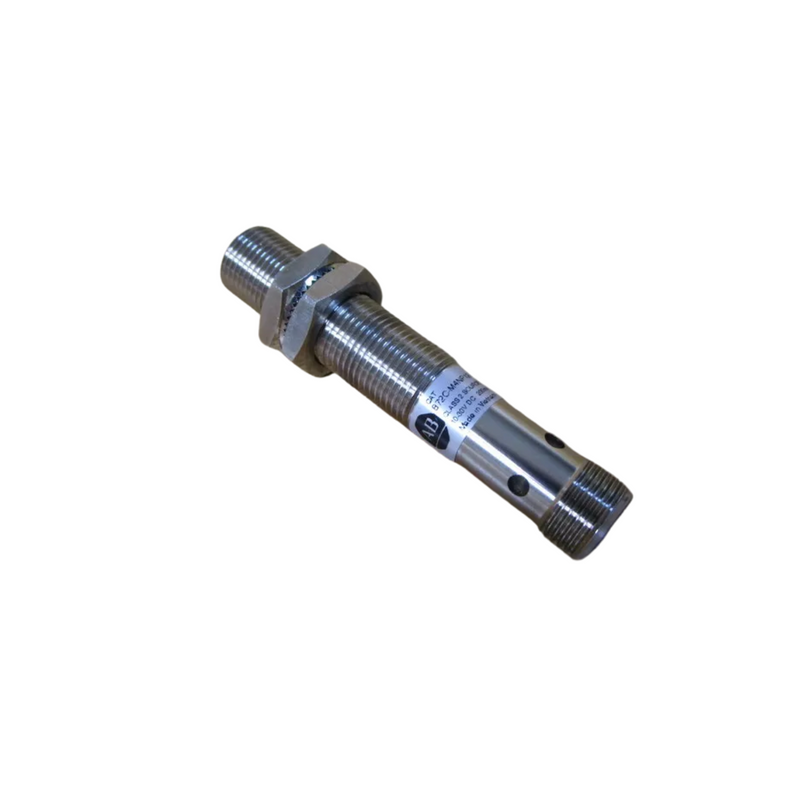 Sensor de proximidade Allen-Bradley com 12mm de diâmetro, distância de detecção de 4mm e conector micro QD.