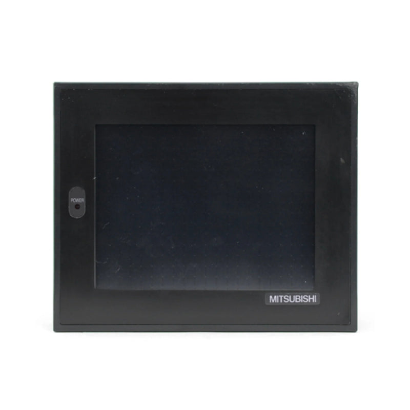 HMI monocromático Mitsubishi de 10,4 polegadas para controle industrial A-series, interface eficiente nos ambientes industriais.