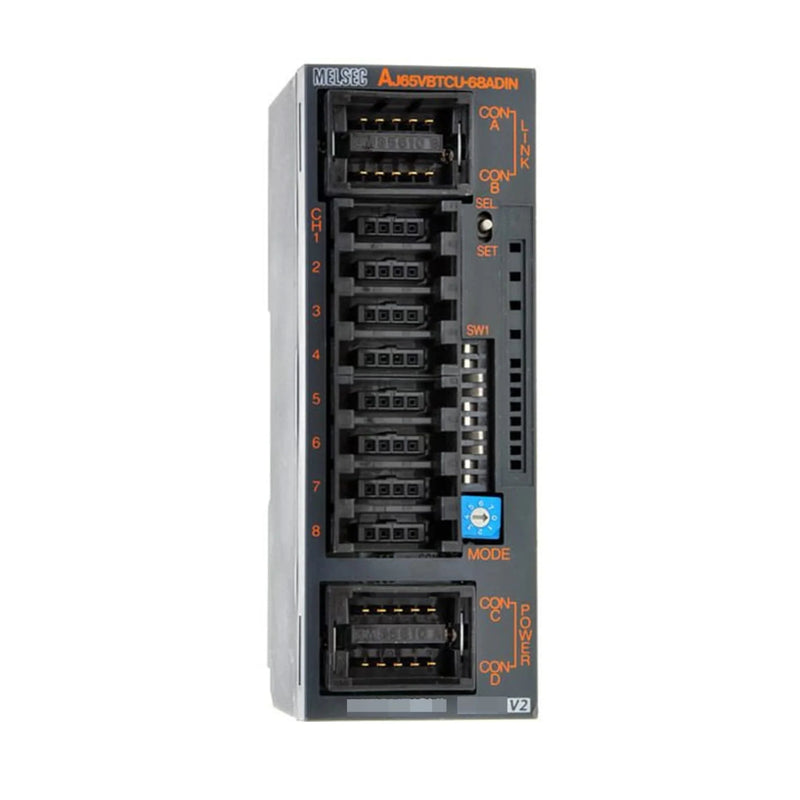 Módulo de entrada analógica Mitsubishi AJ65VBTCU-68ADIN, 8CH, tensão e corrente, montagem DIN, I/O remoto CC-Link.