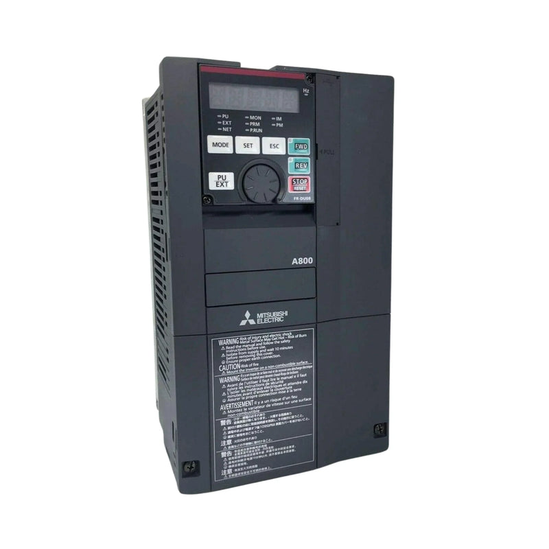 Inversor Mitsubishi FR-A840-00126-2-60, 12,6kVA, trifásico 200–240V, série A800 para controle industrial.