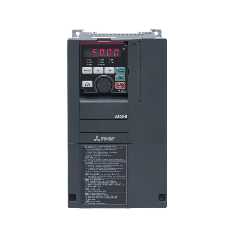 Inversor Mitsubishi FR-A840-00126-E2-60 VFD, 60 HP, 460 V, trifásico, alto desempenho para controle industrial de motores