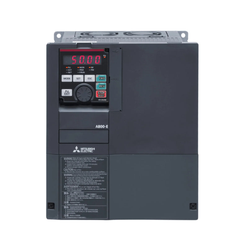 Inversor Mitsubishi FR-A840-00250-2-60, 60 HP, 460V, 3 fases, série A840, controle vetorial