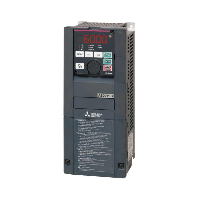Inversor Mitsubishi FR-A840-00380-2-60, 100 HP, 460V, trifásico, controle vetorial série A840