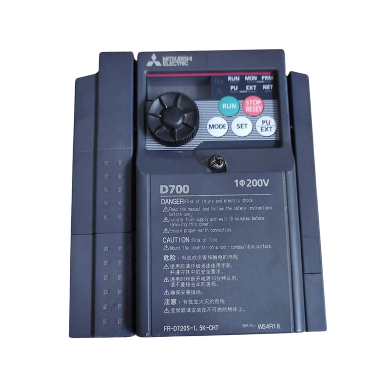 Inversor Mitsubishi FR-D720S-1.5K-CHT, 1,5kW VFD monofásico para controle de motor 220V, drive compacto série D700