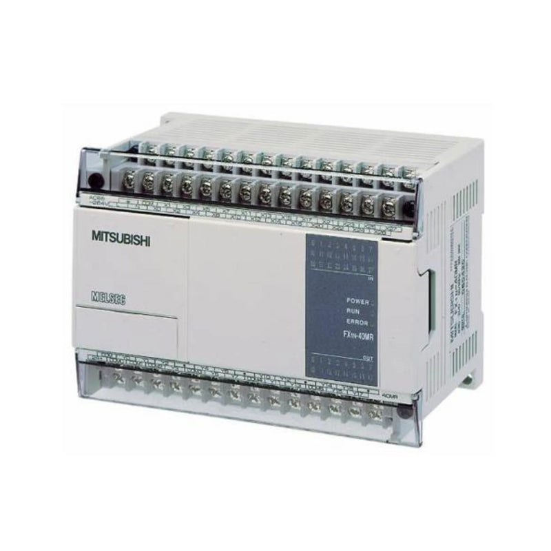 PLC Mitsubishi FX1N-40MT-001, 40 E/S, 24 VDC, unidade compacta com saídas de transistor para automação industrial