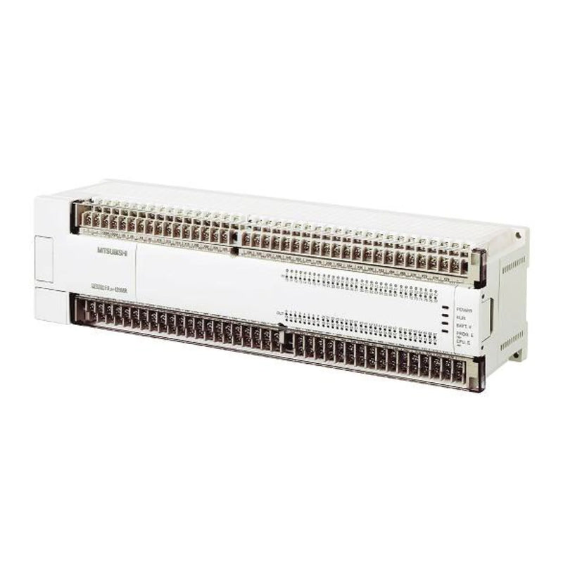 PLC Mitsubishi FX2N‑128MT, 128 I/O, 24V DC, saídas de transistor sink, controlador série FX2N de alta capacidade.