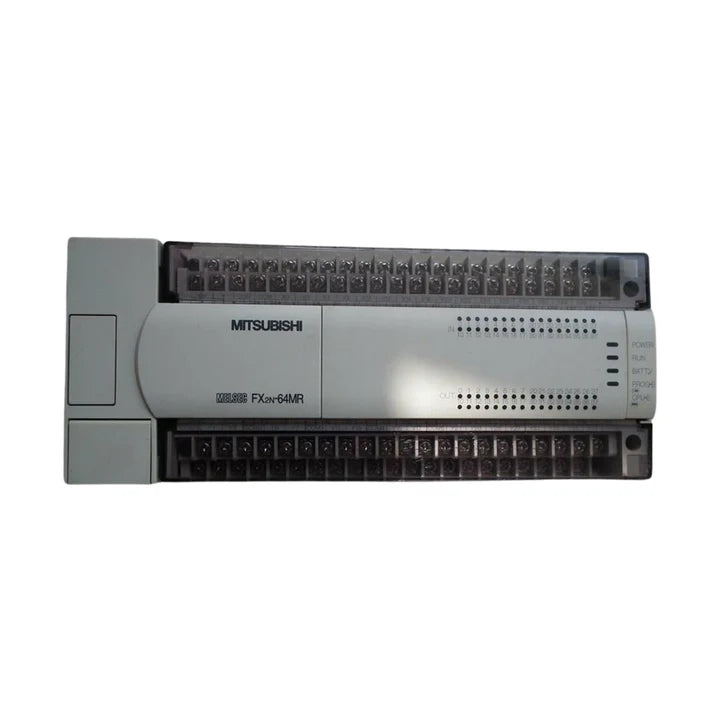CLP Mitsubishi FX2N-64MR-001 com 64 I/O, 32 entradas e 32 saídas a relé para automação industrial