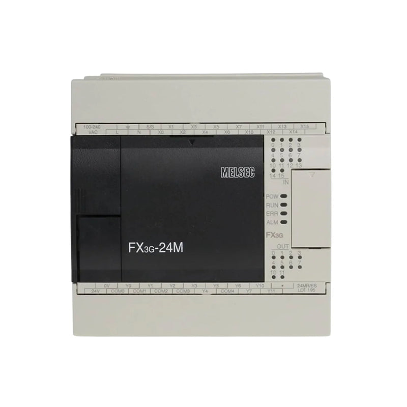 PLC Mitsubishi FX3G-24MR/ES-A, 24 I/O, 100–240 VAC, saídas de relé, controlador compacto para automação industrial