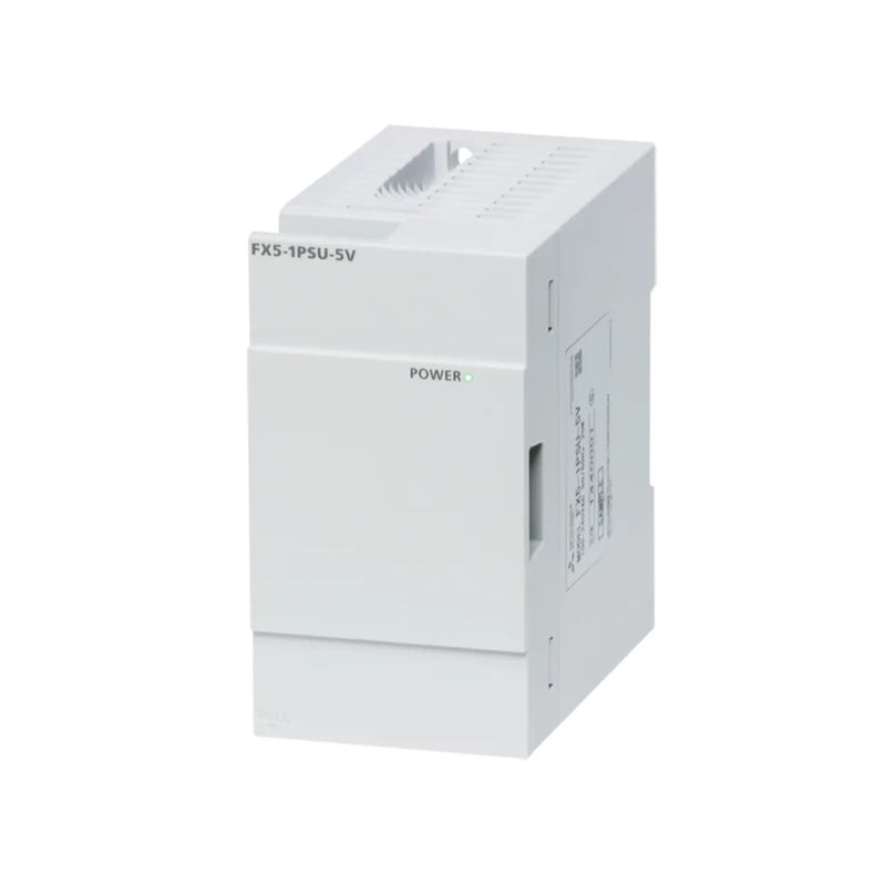 Módulo de fonte Mitsubishi FX5-1PSU-5V, 5V DC, unidade compacta para trilho DIN para PLC série FX5