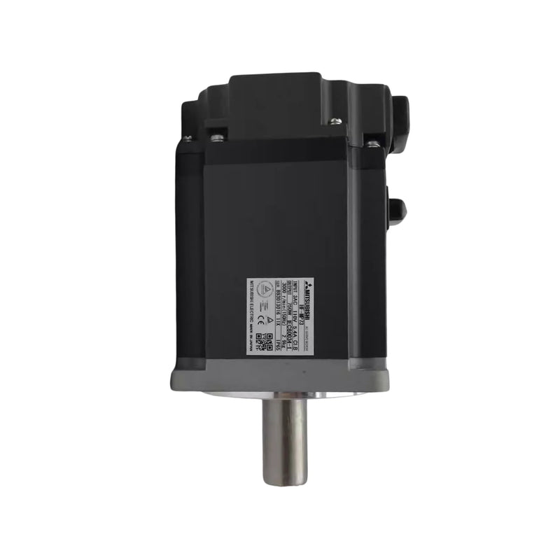 Servo motor Mitsubishi HF‑MP73, 0,75 kW, 3000 rpm, com encoder para controle de movimento industrial preciso.