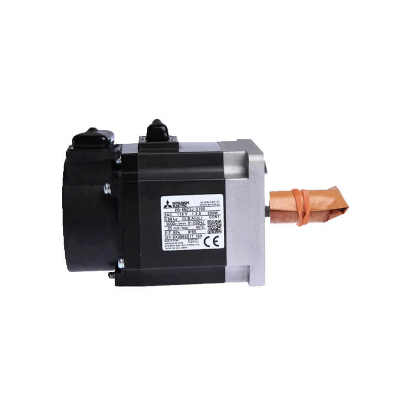 Servo motor Mitsubishi HG-KN23J-S100 0,2 kW com eixo selado e encoder para controle compacto.