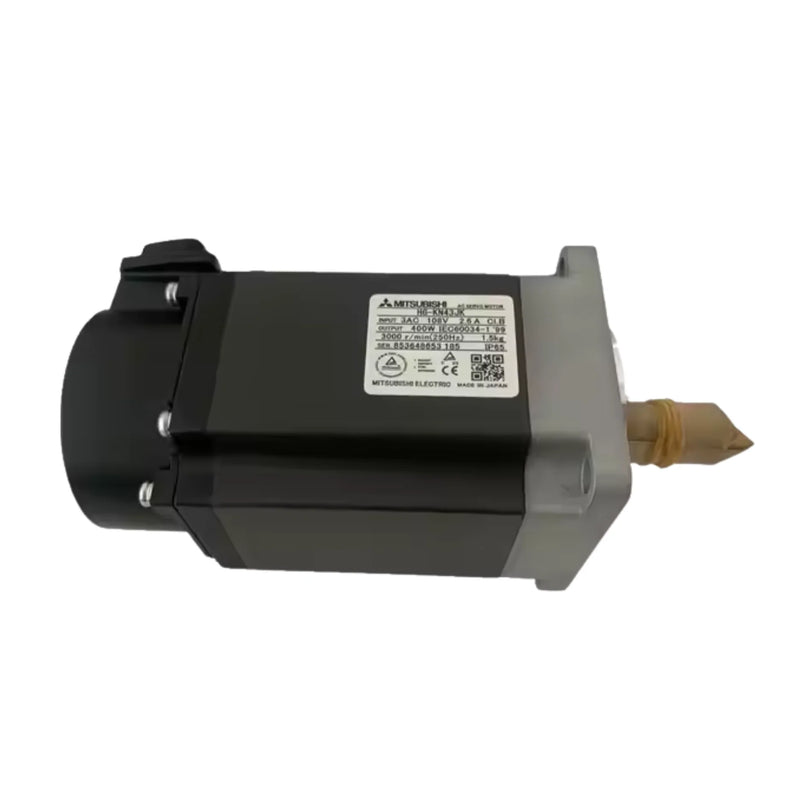 Servo motor Mitsubishi HG-KN43JK 400W, 200V, freio e eixo chanfrado, 3000rpm, série HG-KN.
