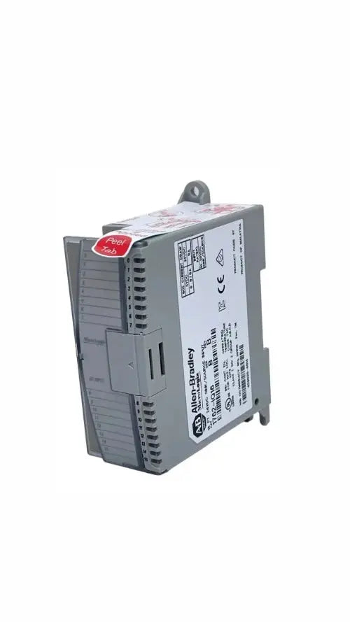 Módulo Allen-Bradley 1762-IQ16 com 16 canais para PLCs MicroLogix, monitora dispositivos na automação industrial.