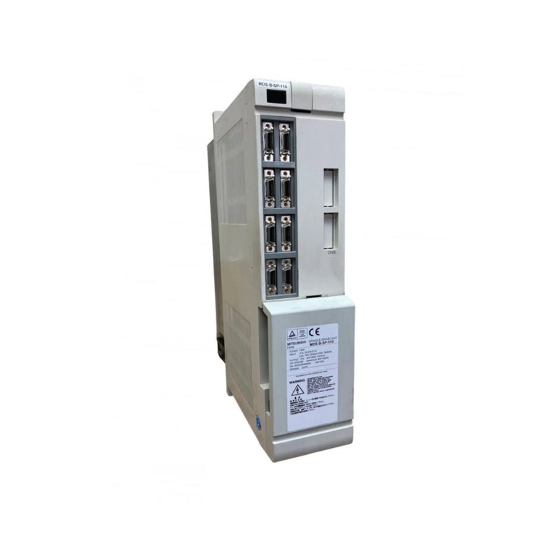 Servo drive Mitsubishi MDS-B-SP-110 compacto e confiável para uso industrial ideal para controle de máquinas.