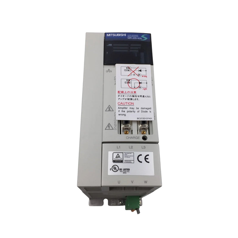 Drive servo Mitsubishi MR-J2S-40A-S004, 400 W, 200 V, SSCNET, série MR-J2S para controle de movimento