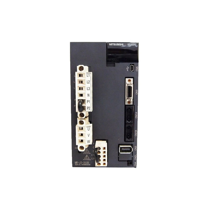 Servo Drive Mitsubishi MR-J3-350A oferece controle de movimento confiável para aplicações industriais variadas.