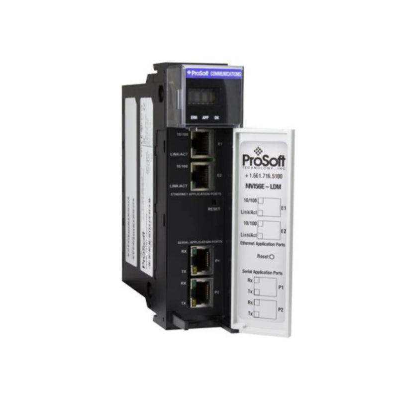 Módulo ProSoft MVI56E-GSC serial para ControlLogix comunicação RS232/485 em automação industrial avançada.