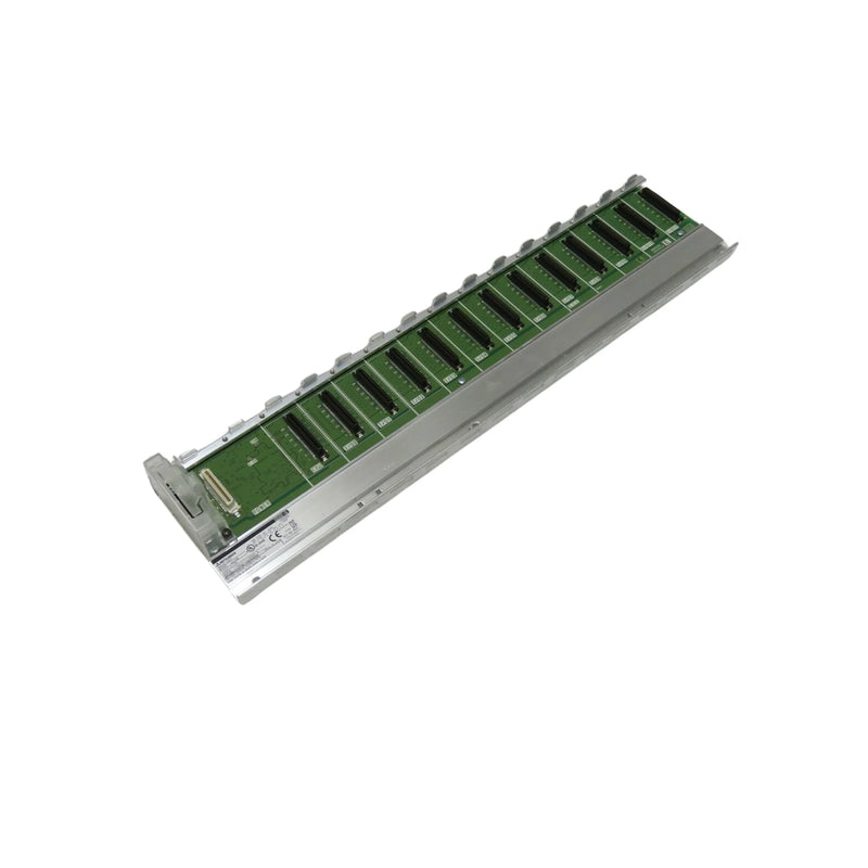 Unidade base Mitsubishi Q312B, rack de 12 slots para PLCs Serie MELSEC-Q, suporta CPU, fonte de alimentação e módulos de E/S.