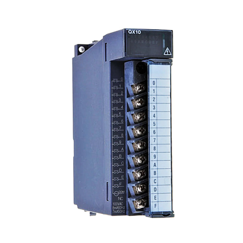 Módulo de entrada digital Mitsubishi QX10, 8 entradas, fonte/afundamento 24V DC para PLC da Série Q