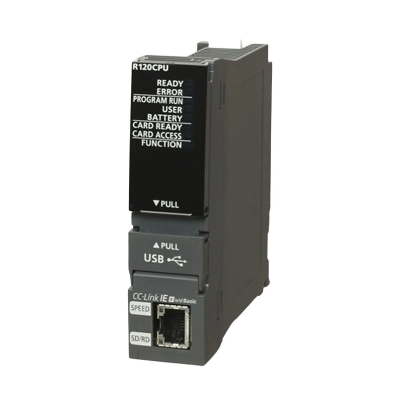 Módulo de CPU de alta velocidade Mitsubishi R08CPU, 40k passos, 0.9 ns, Série iQ-R, portas duplas e slot SD.