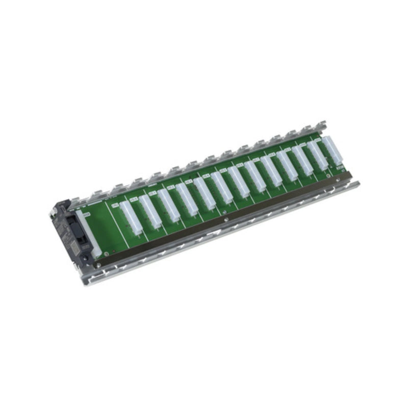 Unidade base Mitsubishi R312B, 12 slots, para Série iQ-R PLCs, suporta automação modular com barramento de dados rápido.