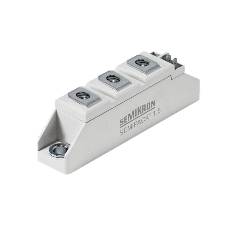 Módulo Tiristor Duplo Semikron SKKT 105/12E para aplicações industriais de automação e controle de potência.