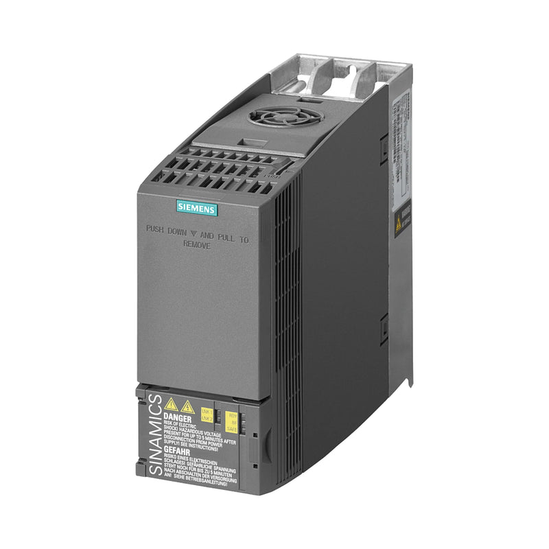 Inversor compacto Siemens 6SL3210-1KE14-3UB2, 0,75 kW, controle motor eficaz.