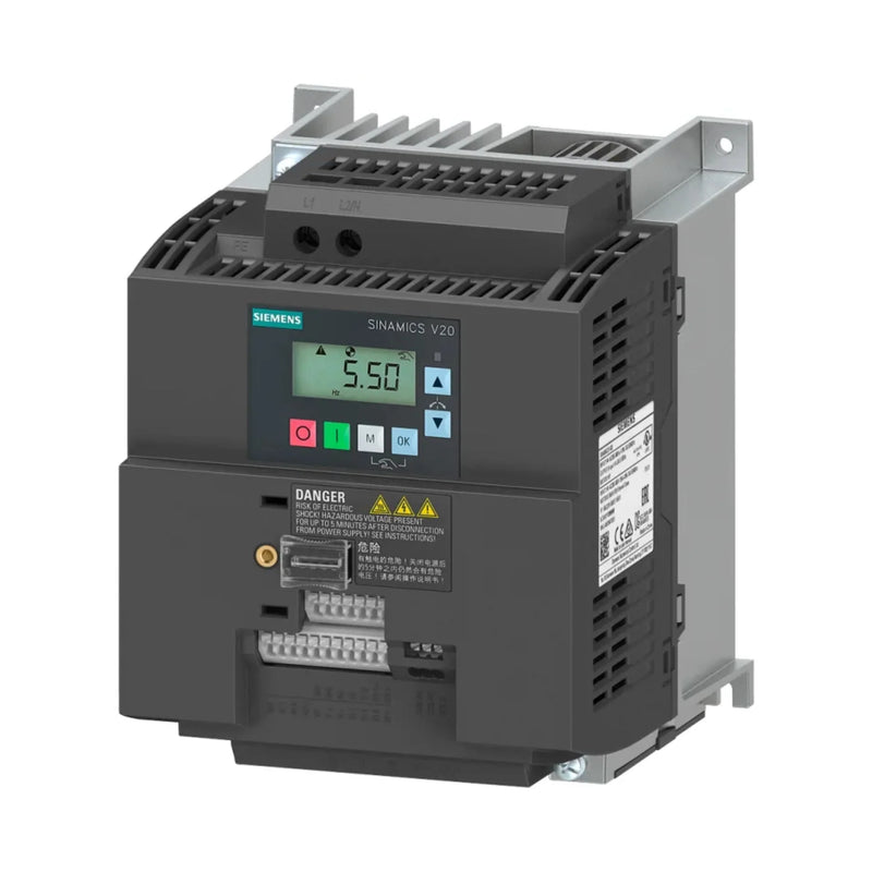 Módulo de potência Siemens 6SL3210-5BB22-2BV1 para controle de motor industrial, 75 A, 400 V.