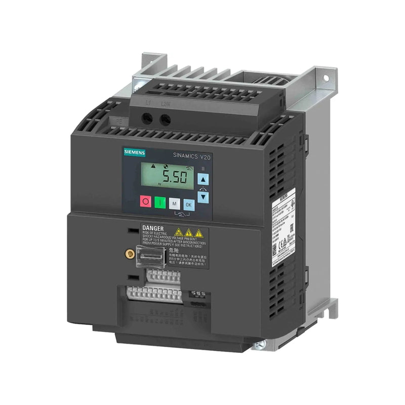Inversor compacto Siemens 6SL3210-5BB22-2UV1, 2,2 kW, 220 V, automação industrial de pequeno a médio porte.