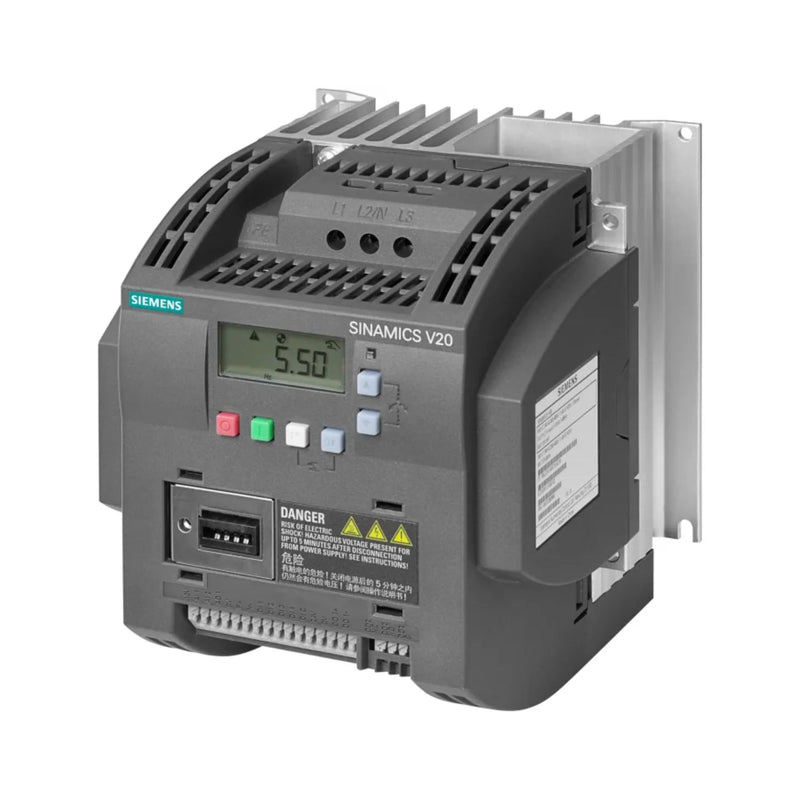 Módulo Siemens 6SL3210-5BE23-0UV0 PM240-2 18.5 kW, design compacto e eficiência com chopper integrado.
